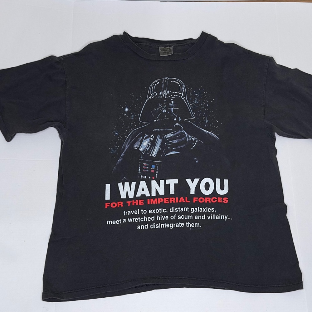 Vintage 1996 Star Wars Darth Vader Graphic T-Shirt Men's XL Black